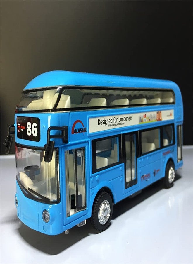 UKAXA Double Decker Bus Diecast Metal London Bus Open Door Light & Music Model Pull Back Toys for Boy Kids - Image 5